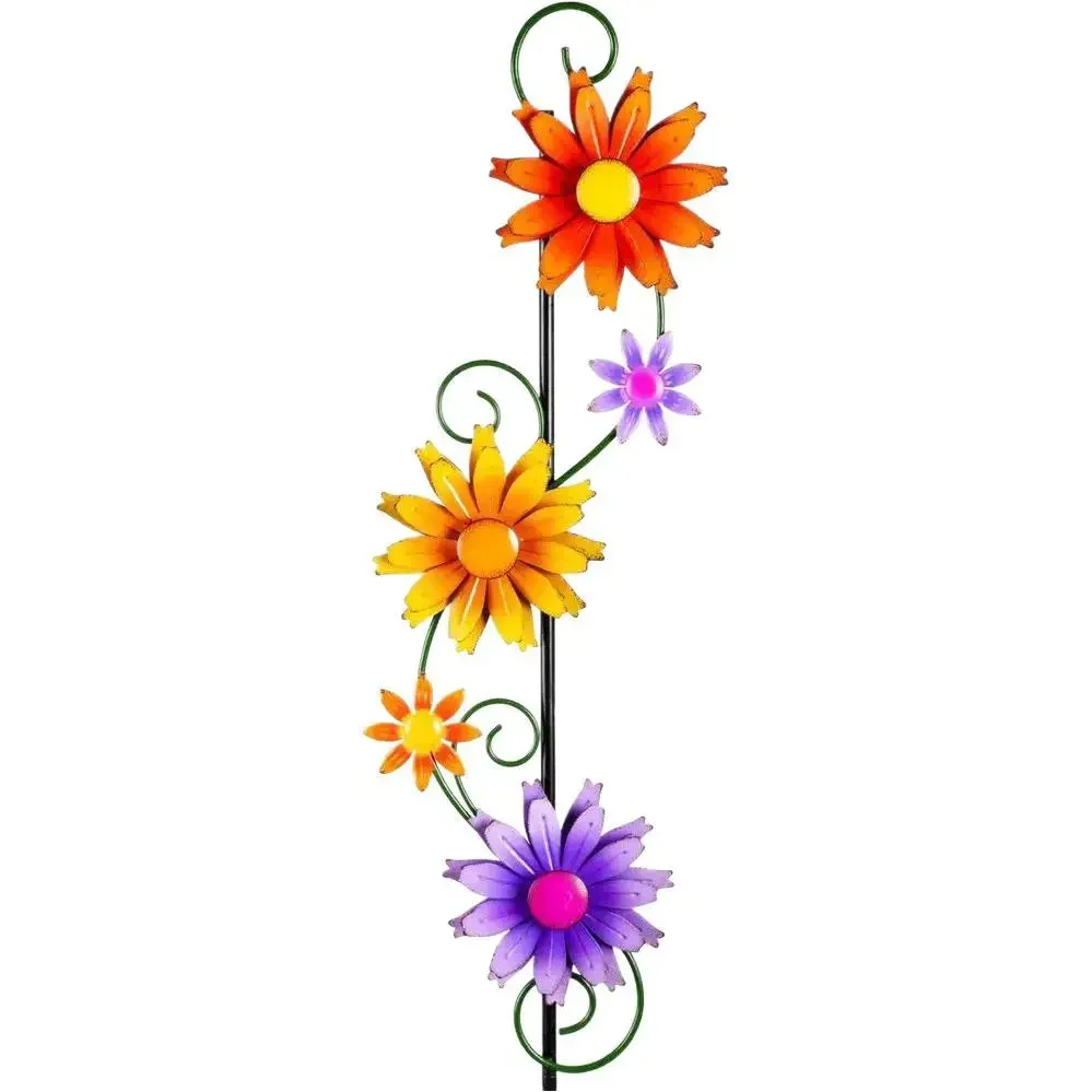 Wrought Iron Metal Flower Outdoor Garden Decoration Courtyard Villa Insert Handicraft Landscaping Ornament Windmill