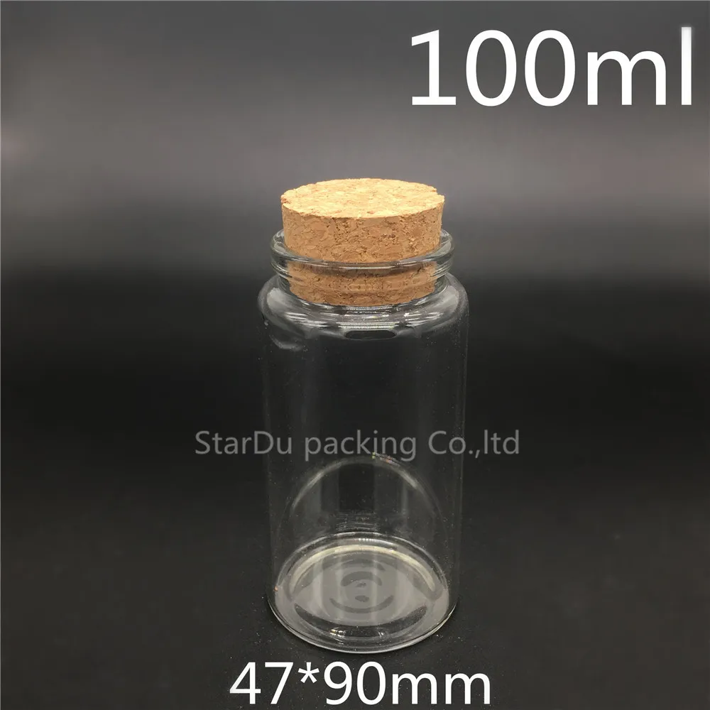 100ml Clear Glass Bottle With Cork, Cork Jar 100cc Sample Vials, Glass Cork Bottle 1000pcs/lot