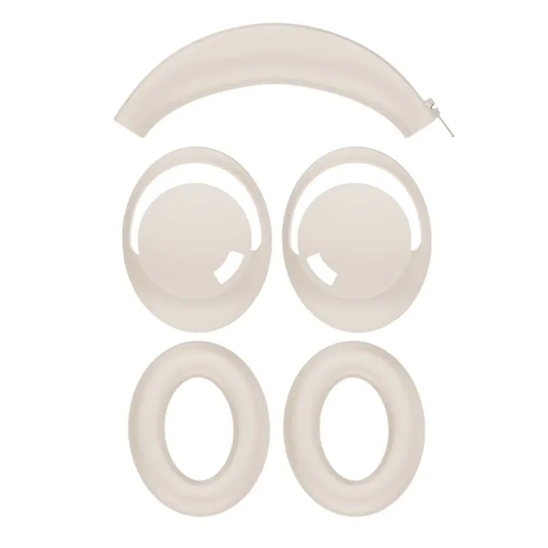ABKQ-Ear Pads+Head Set For 1MORE Sonoflow HC905 HQ51 HQ30 Headset Silicone Protective Case Earmuff Head Repair Part D