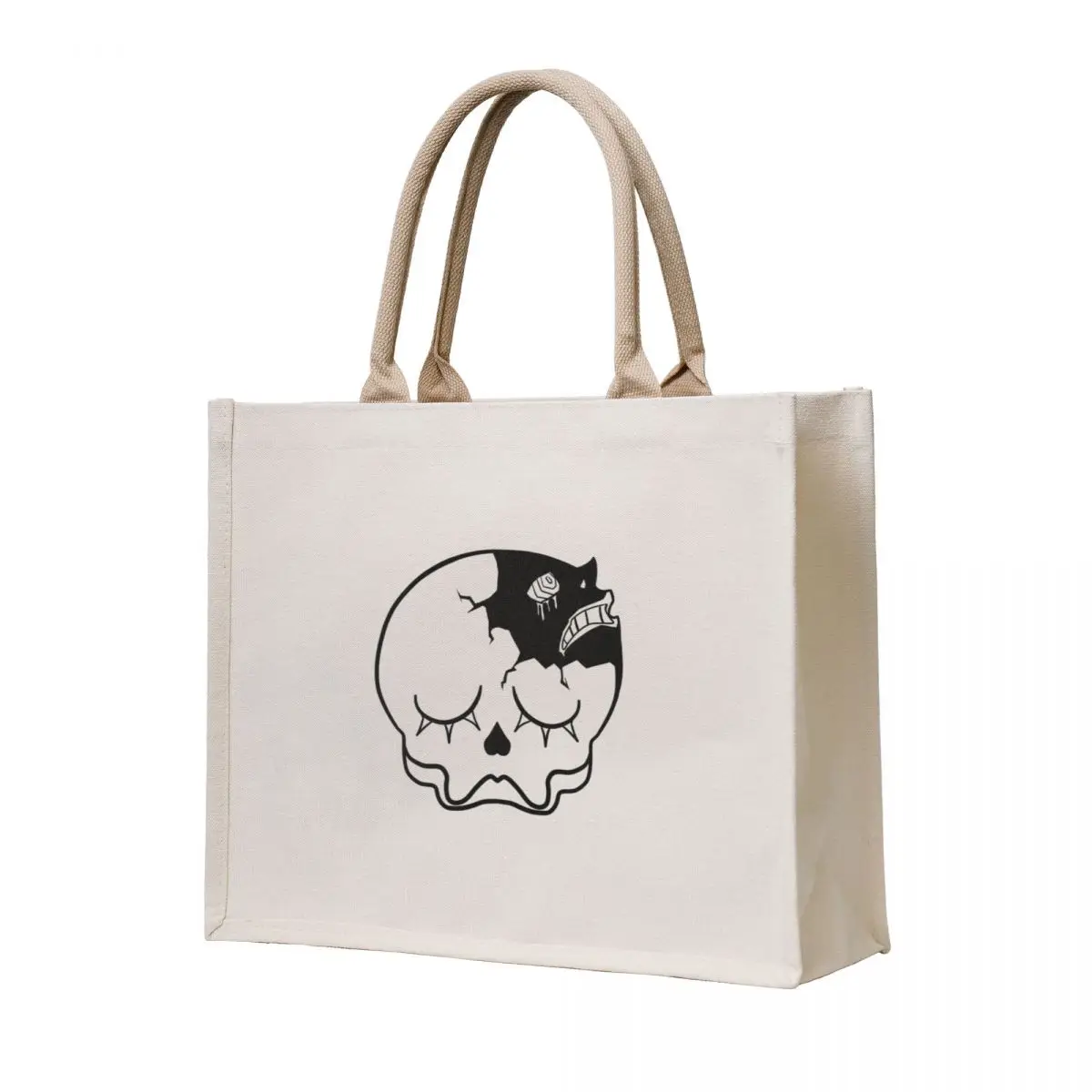 

Transparent Peaceful Skull (black) Tote Bag tote men's shopper bags custom screen