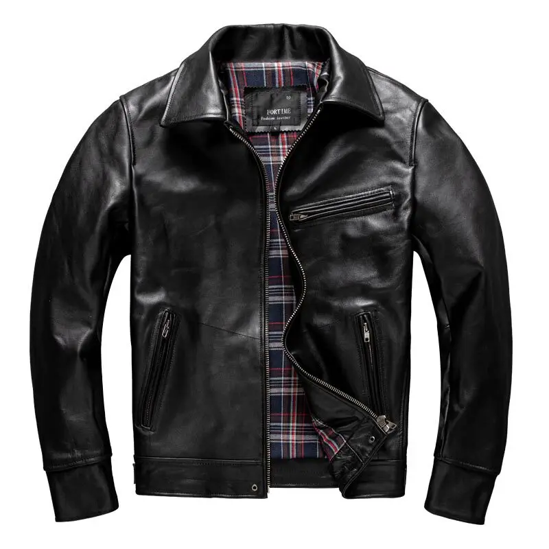 Hot Deal Mulholland Style Classic Genuine Leather Jacket First Layer Horsehide/Cowhide/Sheepskin, Men's Slim Fit jacket
