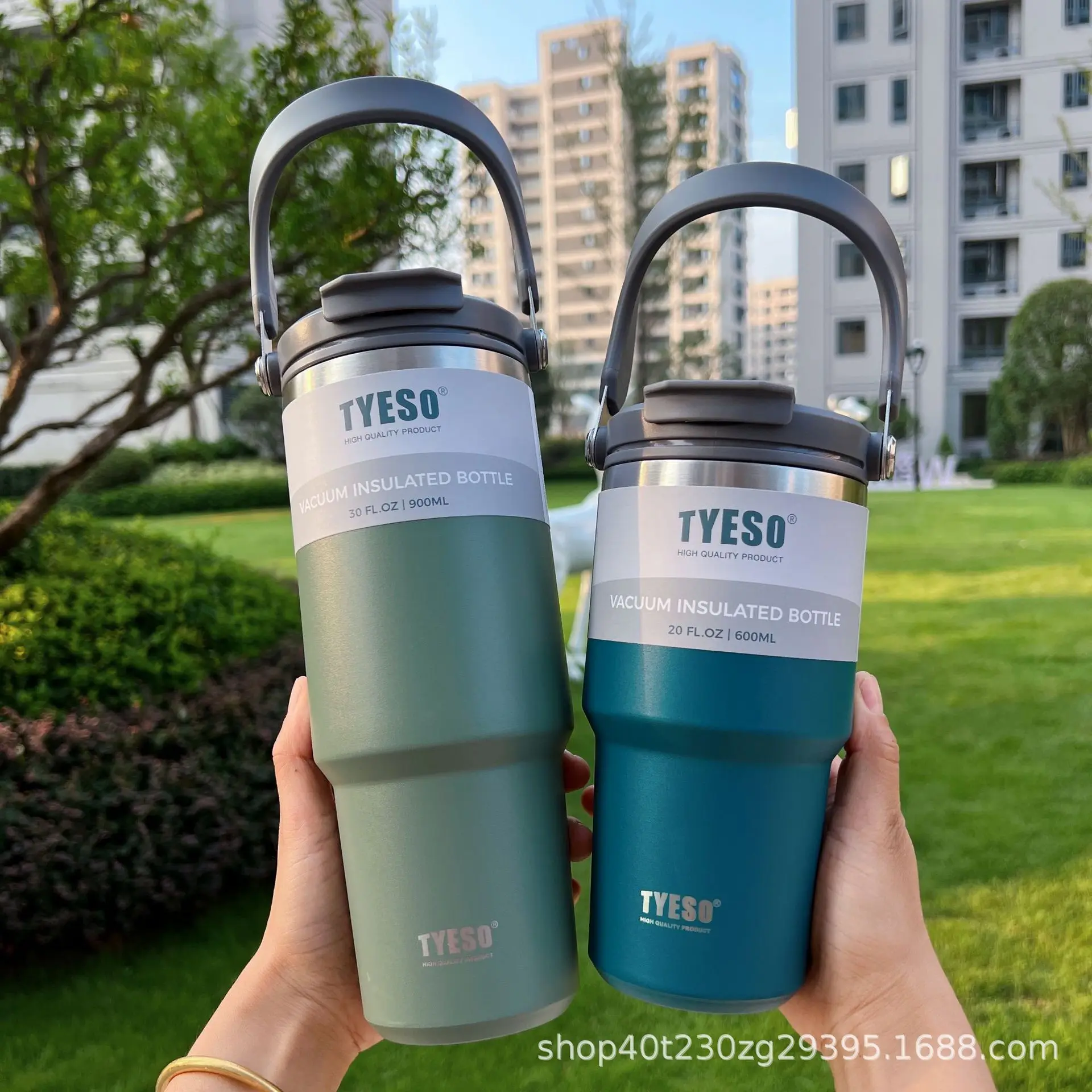 tyeso new coffee cup double insulation cold portable ice bullion cup large capacity stainless steel double drink car cup