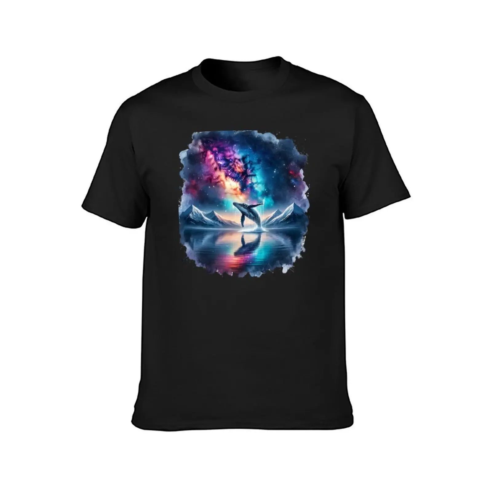 Humpback Whale and Northern Lights T-Shirt plain heavyweights korean fashion t shirt for men