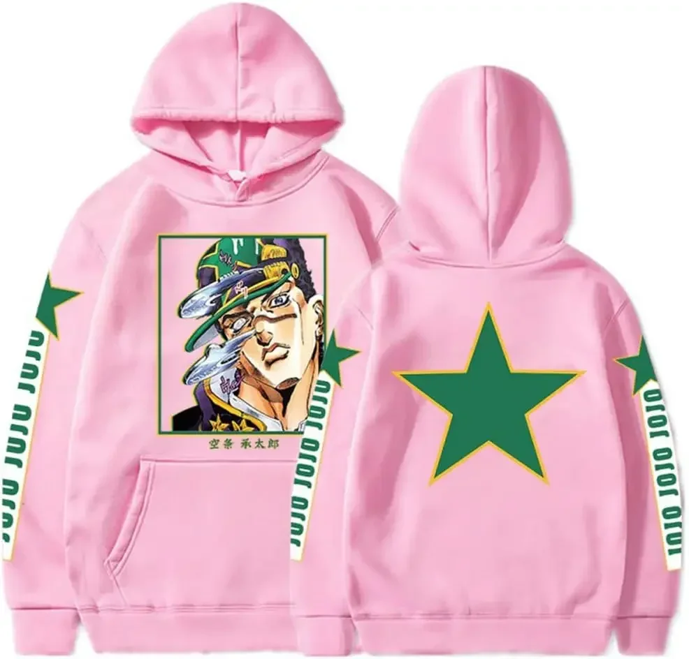 Unisex Kujo Jotaro Hoodie Jonathan Joseph Sweatshirt Pullover JoJo Long Sleeve Anime Hoodie