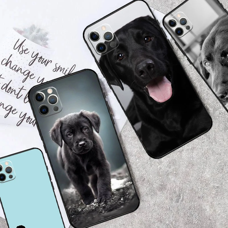 Black Labrador Dog Phone Case For iPhone 11 12 13 14 15 Pro Max Mini 14 15 Plus X XR XS Max 7 8 SE 2020 Cover