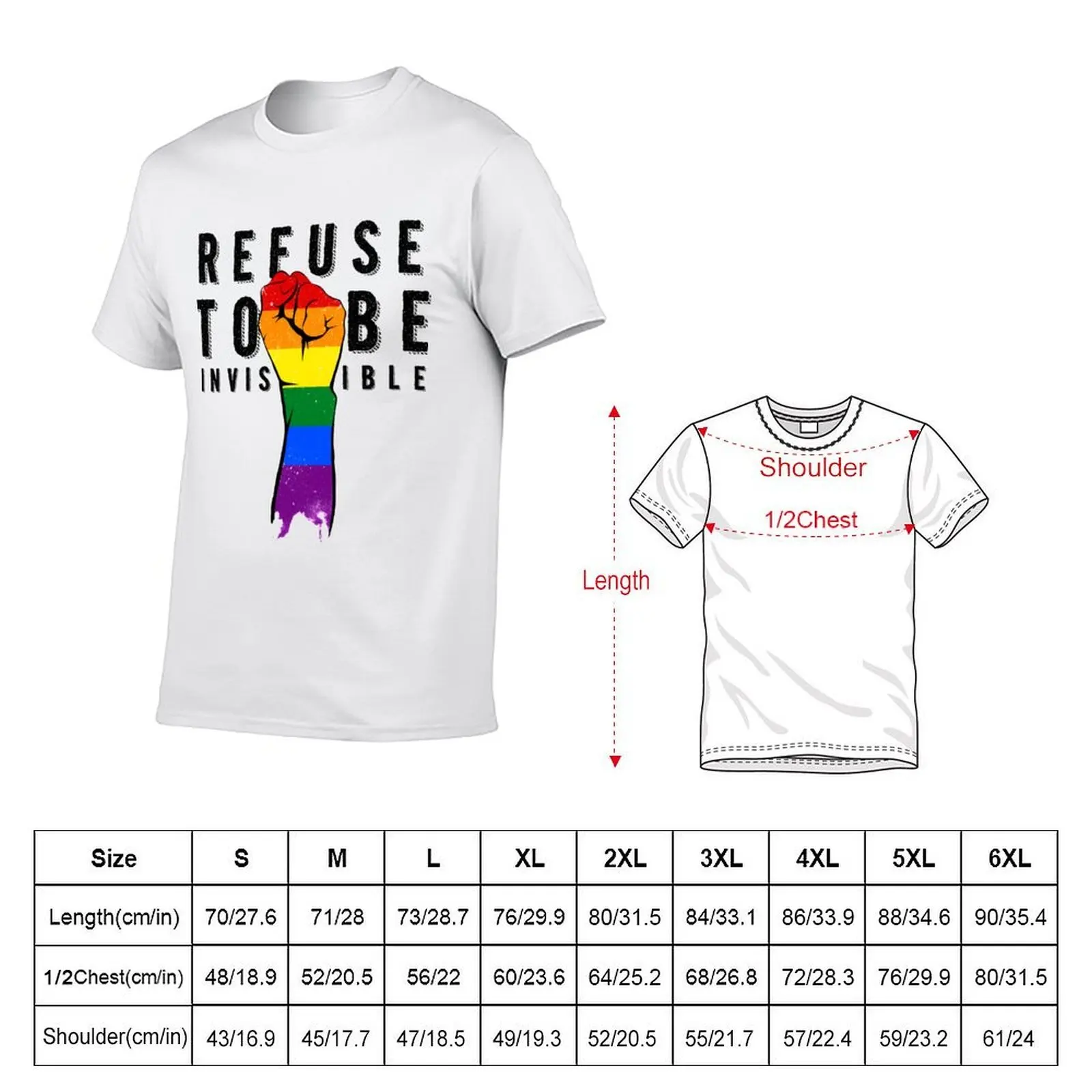 Refuse To Be Invisible T-Shirt Long Lasting Casual T-Shirt