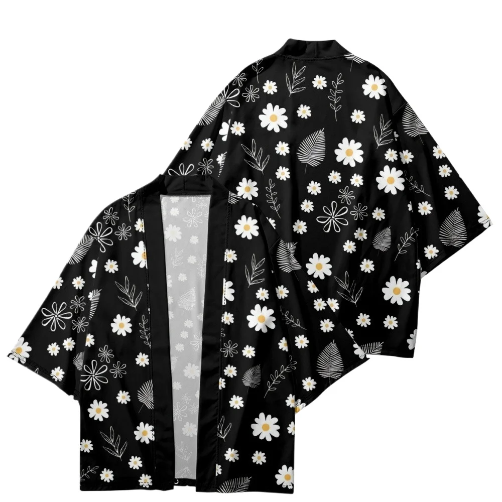 

Summer Samurai Kimono Men Cosplay Stylish Floral Print Haori Streetwear Kimono Japanese Fashion Robe Yukata Cardigan Hot Sale