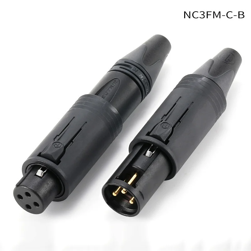 3 Pin Unisex XLR Cable Connector Male Female Integrated Conversion Solder Plug Selectable Gender Brass Gold-plated Pins