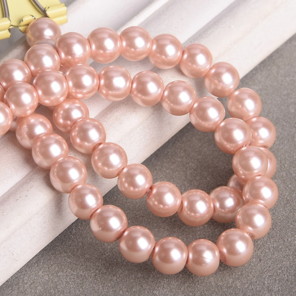 

30pcs Round 8mm Pale Rose Pearl Coated Glass Loose Spacer Beads Wholesale For Jewelry Making DIY Bracelet Crafts Findings