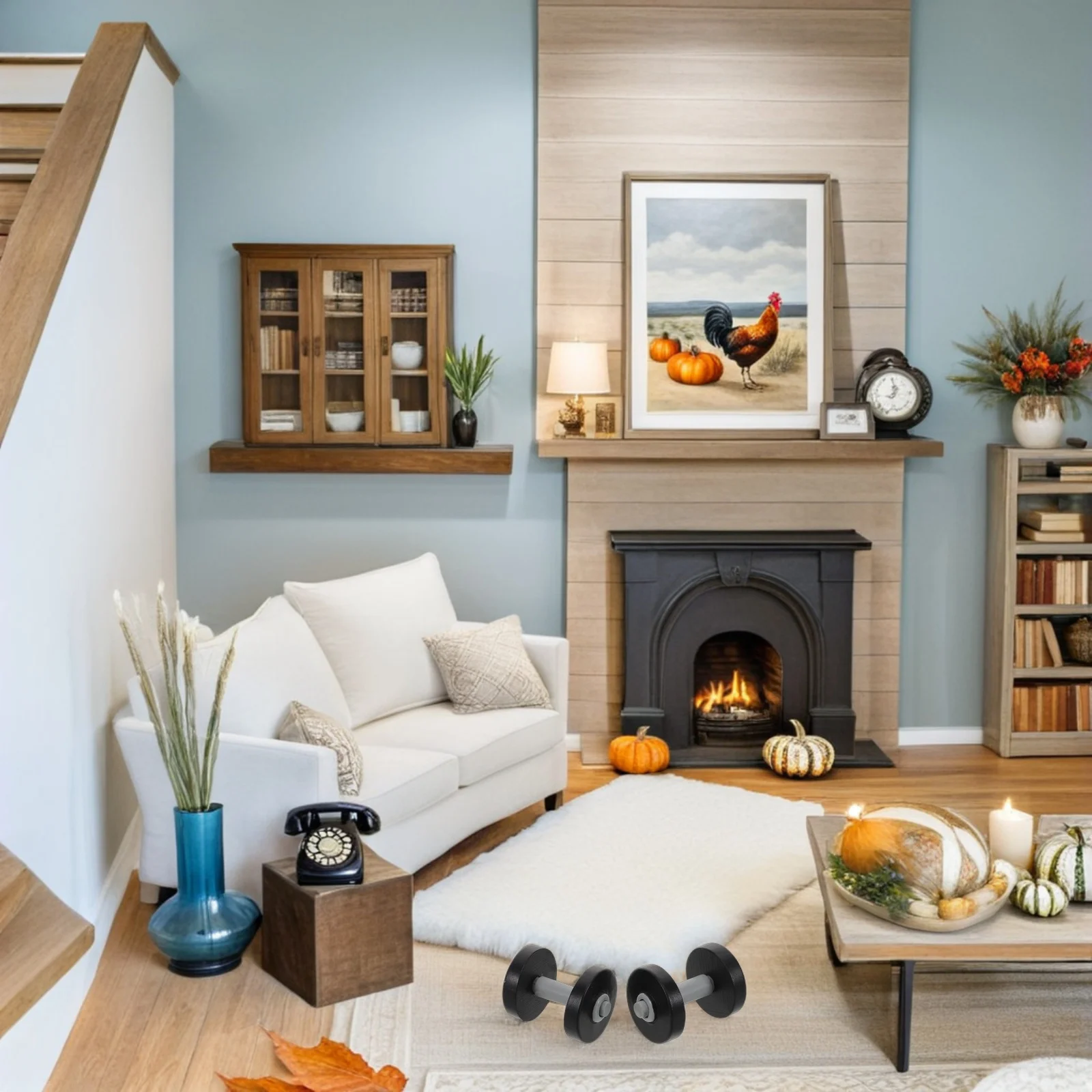 

4pcs Miniature Dumbbells For Dollhouse Fitness Accessories Lifelike Equipment Ornaments Decorative Mini Barbell Set