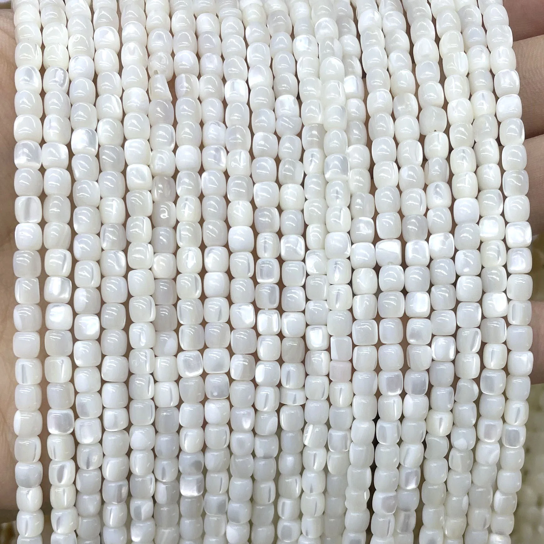 4 6 8MM Natural White Mother Of Pearl Mop Shell Loose Spacer Beads For Jewelry Making DIY Ear Studs Bracelet Necklace Accessorie