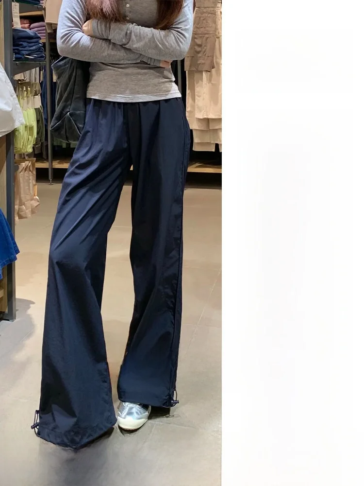 

Быстросохнущие рабочие брюки прямого кроя, женские повседневные спортивные брюки с высокой талией, удобные, в корейском стиле, для поездок на работу