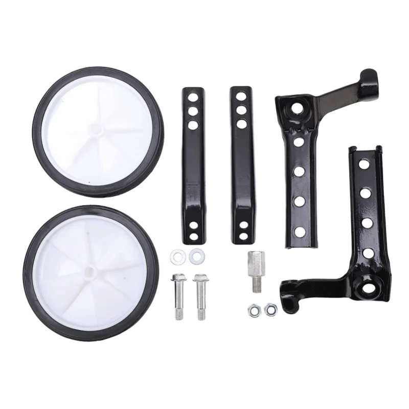 عجلات تدريب الدراجة قابلة للتعديل من البلاستيك الصلب لركوب الدراجات مجموعة عجلات دعم مساعدة للأطفال من سن 18 إلى 24 بوصة باللون الأسود #6