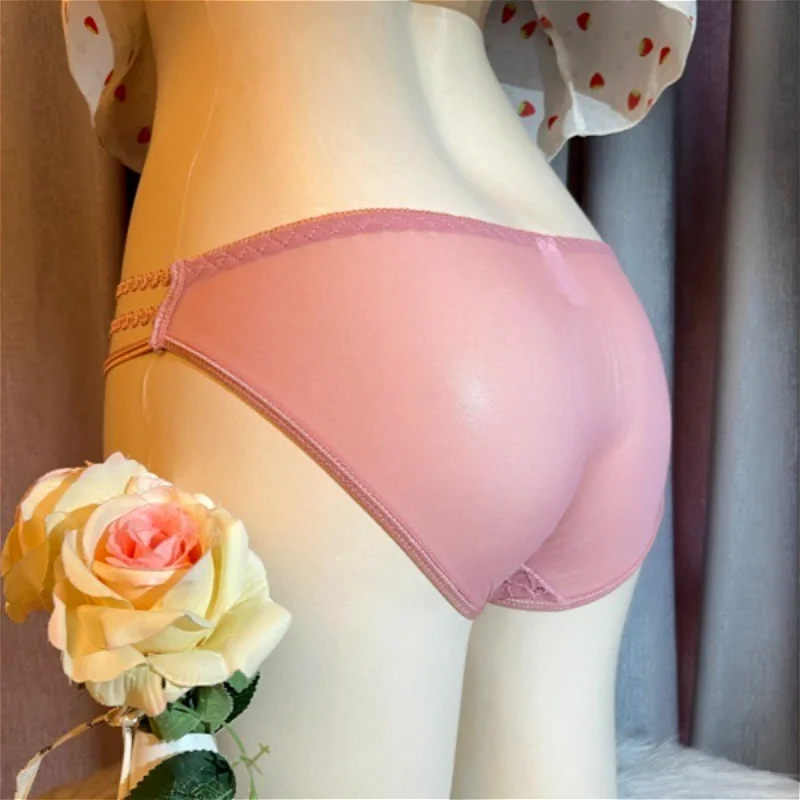 Lace Sissy Panties Men Hidden Penis Sexy Lingerie Underwear Hollow Fake Vagina See-Through Mens Briefs Crossdresser Transgender