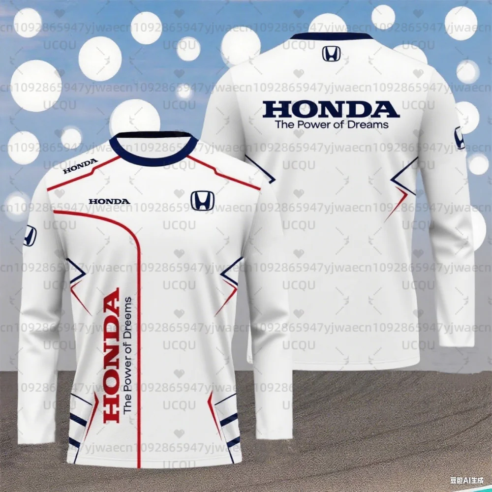 

New Honda Off-road Motorcycle Long Sleeved T-shirt Mountain Bike Racing T-shirt Outdoor Quick Drying Men's Women's Top