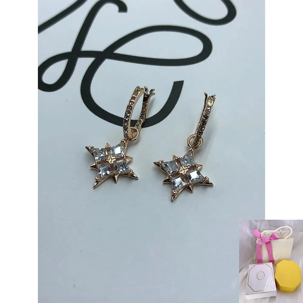 

2024, хит продаж, модные серьги-капельки с белой звездой и покрытием из розового золота, романтический подарок на праздник