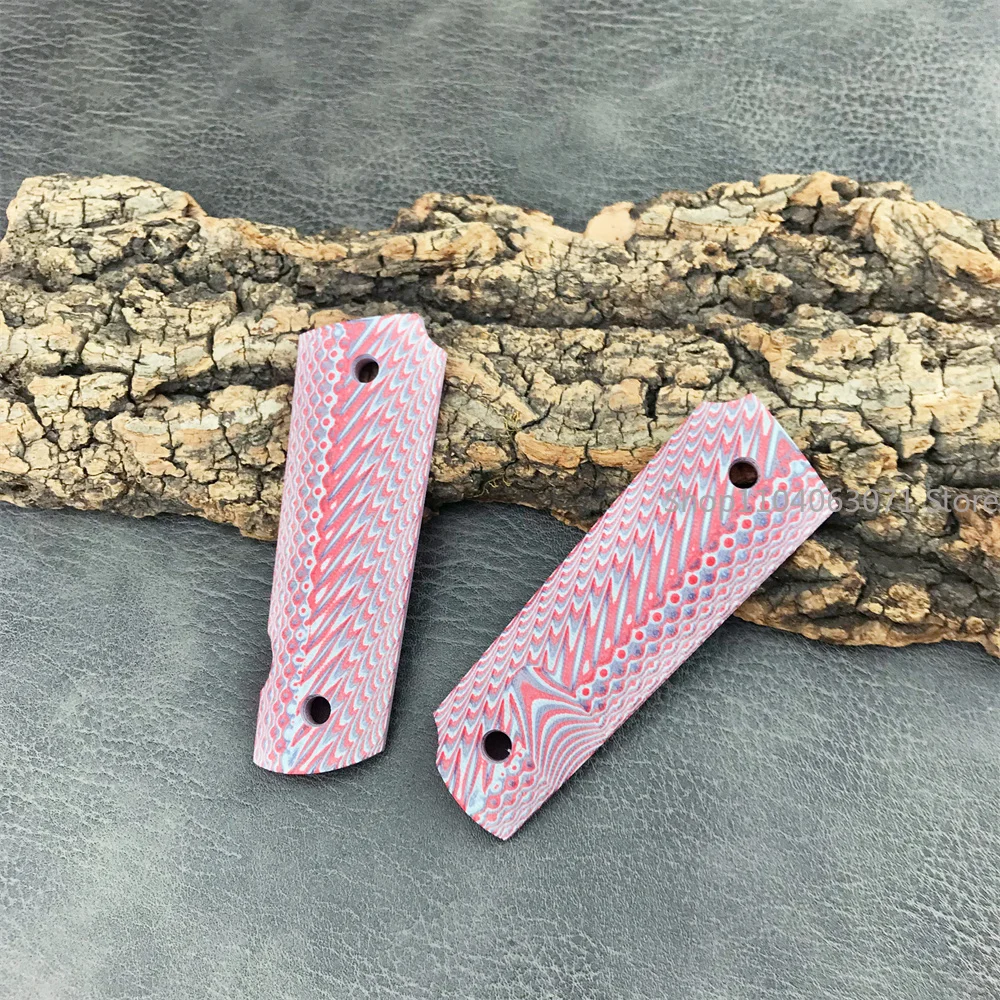 1 Pair Pink 1911 G10 Non-Slip Gun Handle Grip Patch Material CNC Knife Handle Material DIY Grip Patch
