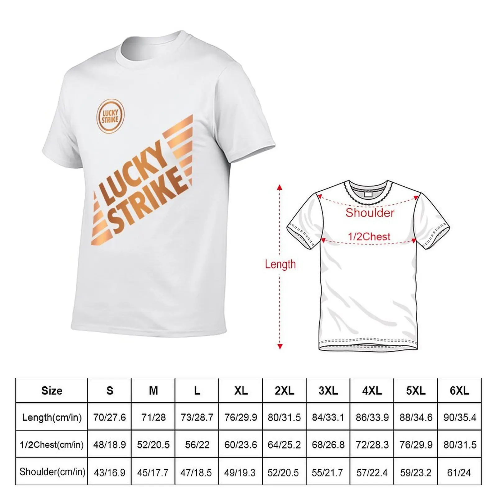 Lucky Strike GOLD T-Shirt football t shirt custom t-shirts men tshirt