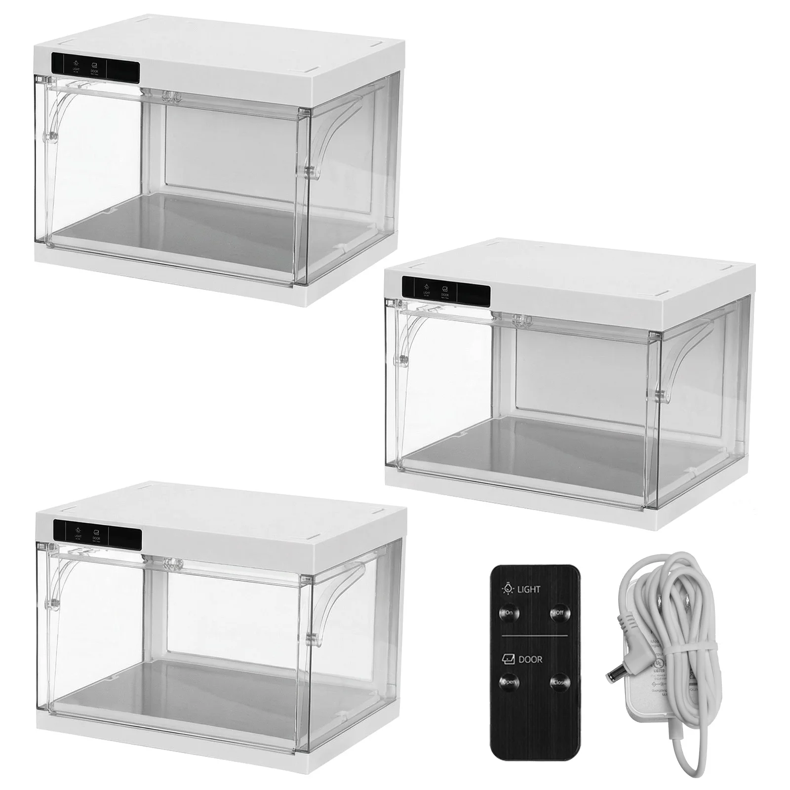 

Набор из 3 умных коробок для демонстрации обуви с LED-подсветкой, контейнеры для кроссовок с дистанционным управлением и автоматическим открытием для любителей обуви