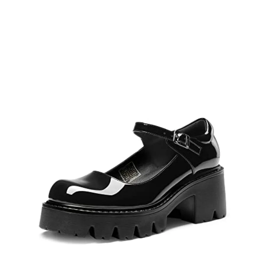 

Women's Mary Janes Shoes Platform Dress Low Heel Chunky Pumps Round Toe Ankle Strap Pumps Shoes Oxfords Esther