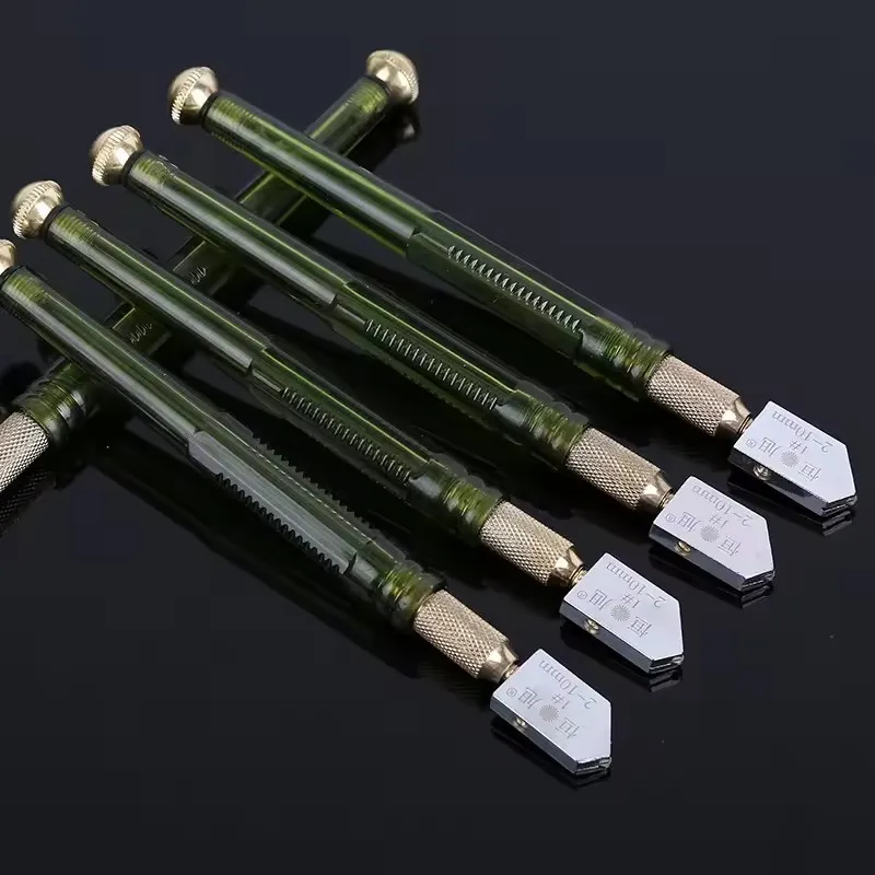 1/10PC 2-10mm Glass Cutter Roller Diamond Tip Antislip Carbide Metal Plastic Handle Oil Feed Cutting Tool CeramicTile DIY Cutter