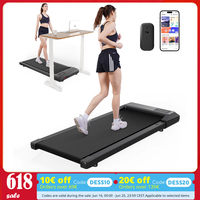 2 in 1 Portable 90 cm(35.43 in) belt Under Desk Treadmill Walking Pad Treadmill, 2.2HP Walking Treadmills for Home Black
