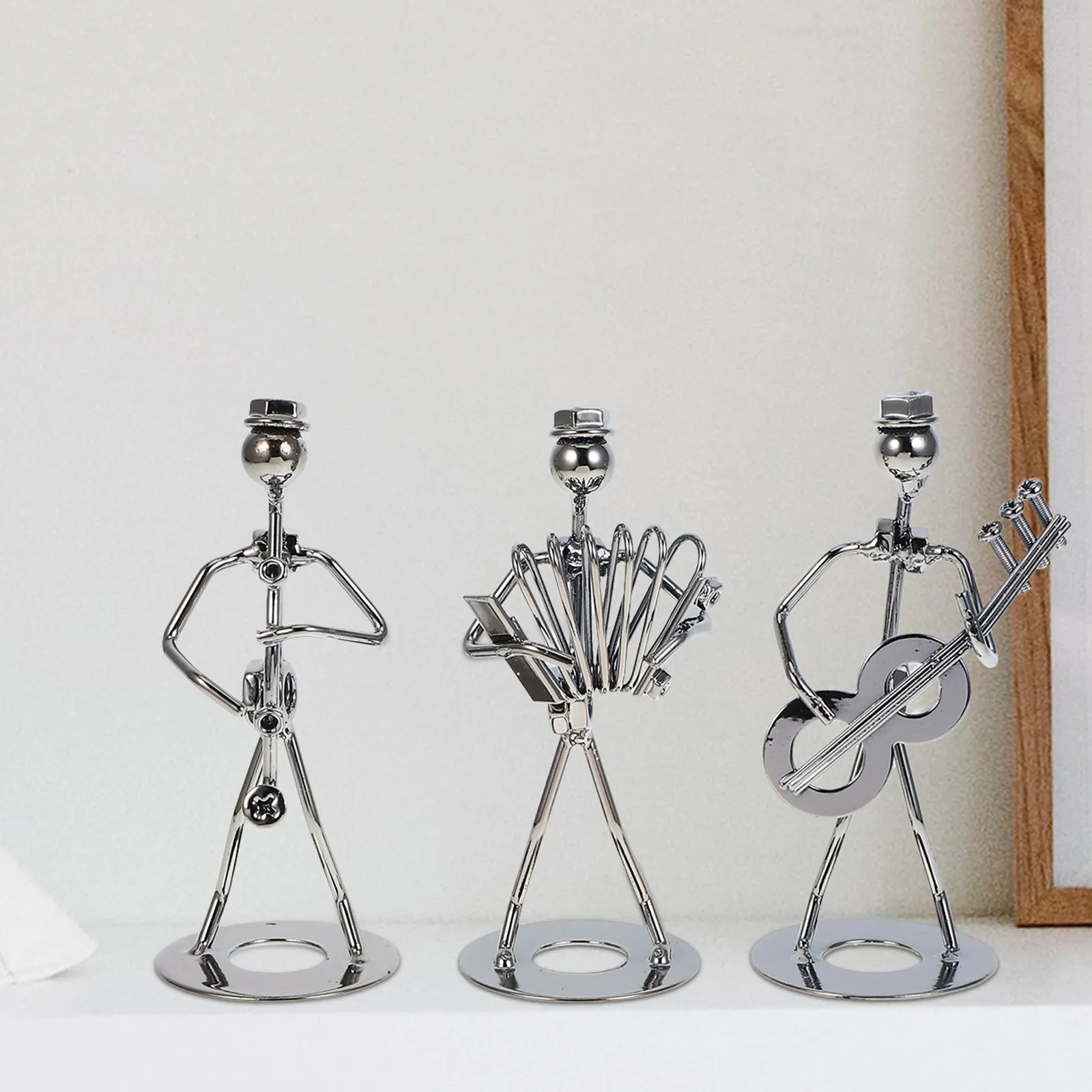 4Pcs Music Iron Decoration Unique Home Office Ornament Creative Desk Accessory Living Room Musician Shaped Craft