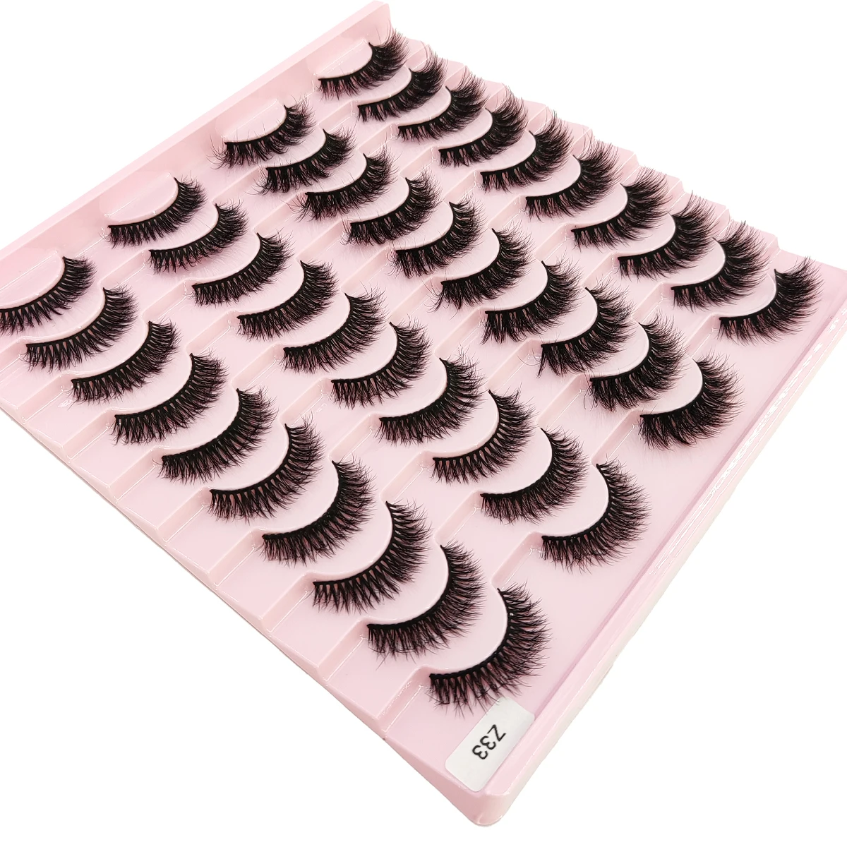 20 ペアの超ふわふわでダイナミックなつけまつげ人工ミンクまつげキャットアイ効果ドラマチックまつげエクステンションメイクアップ