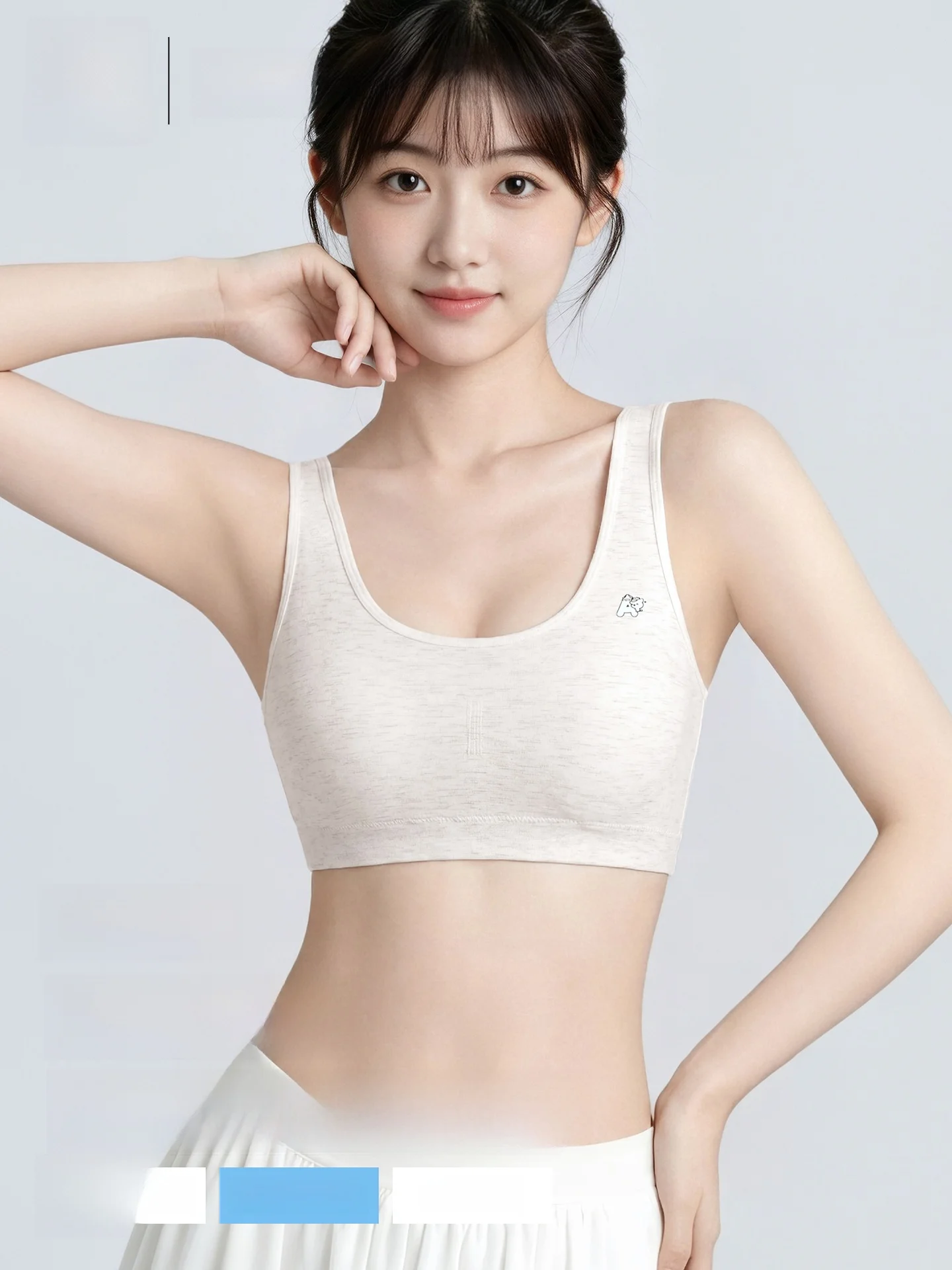 Girl Teenage Sports Bra Shockproof Vest for Preteen Girls Development Underwear Fixed Strapless Bra for Middle School Girls