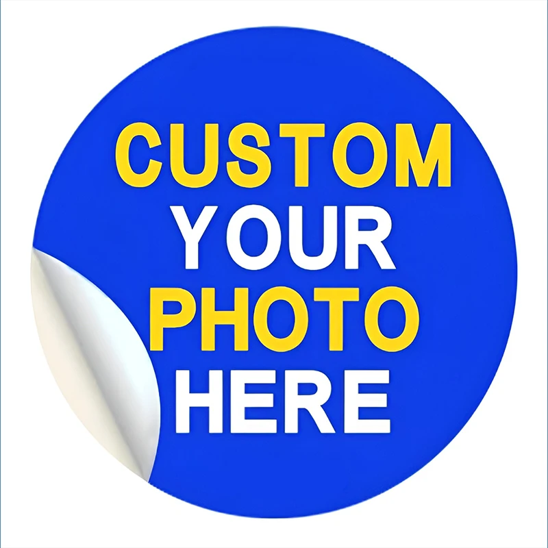 Benutzerdefinierte Logo- und Fotoaufkleber – Hochladen Sie Ihr Design, hochwertige, wasserfeste Vinyl-Aufkleber für Hochzeiten/Geschäftsmarken/Partydekoration