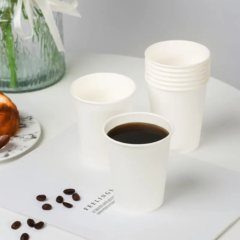 1000 Pak 8 Oz Cangkir Kopi Kertas Sekali Pakai, Cangkir Kopi Panas 8Oz, Cangkir Kopi Kantor (8 Oz 1000 Pak) (Putih, 1000)