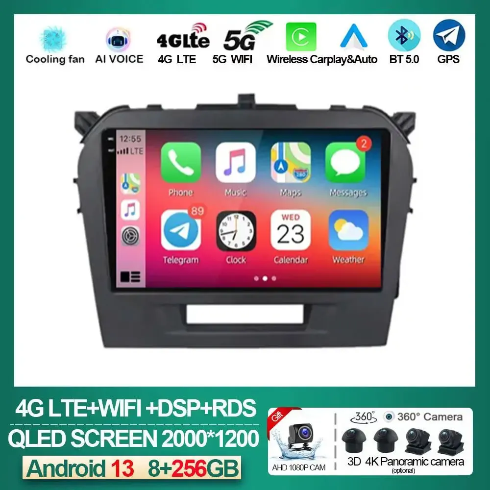 

Android 13 Car Radio Auto Carplay Stereo For Suzuki Vitara 2015 2016 2017 2018 2019 Multimedia Video Player Navigation Gps