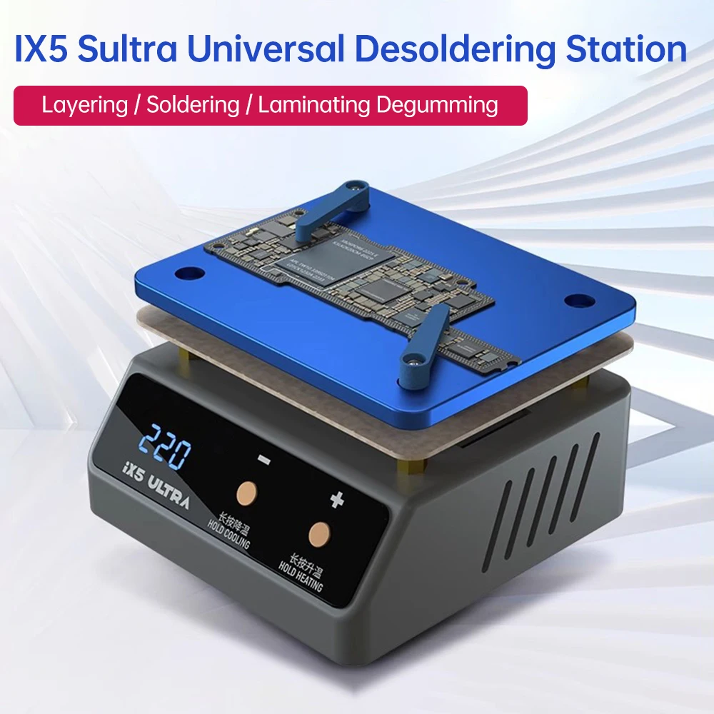Plataforma de precalentamiento de soldadura IX5, placa base de temperatura constante, estación de desgomado de soldadura, calentador de reparación de matriz de puntos de eliminación