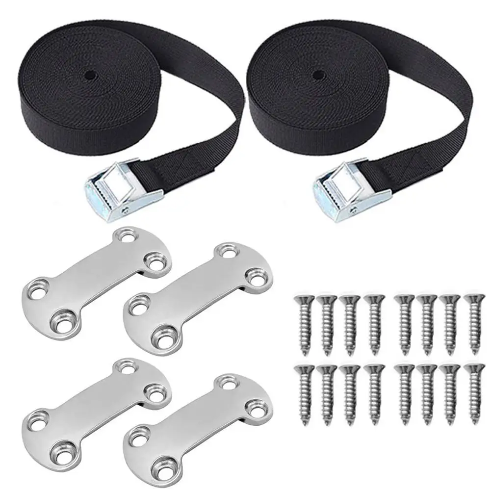 YOUZI 22 Pieces Universal Cooler Tie-down Kit Adjustable Tension Buckle Lashing Strap Yacht Accessories For Travel Party