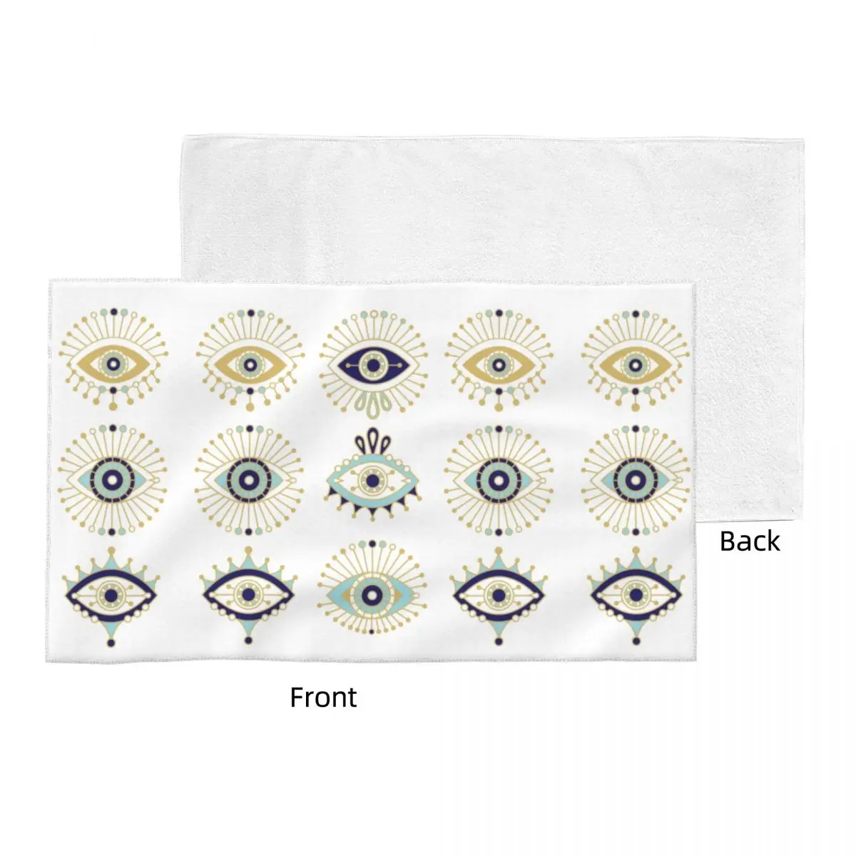 Custom Quick Drying Cotton Face Towel Soft Linen Nazar Amulet Hamsa Boho Bohemian Pool Towels