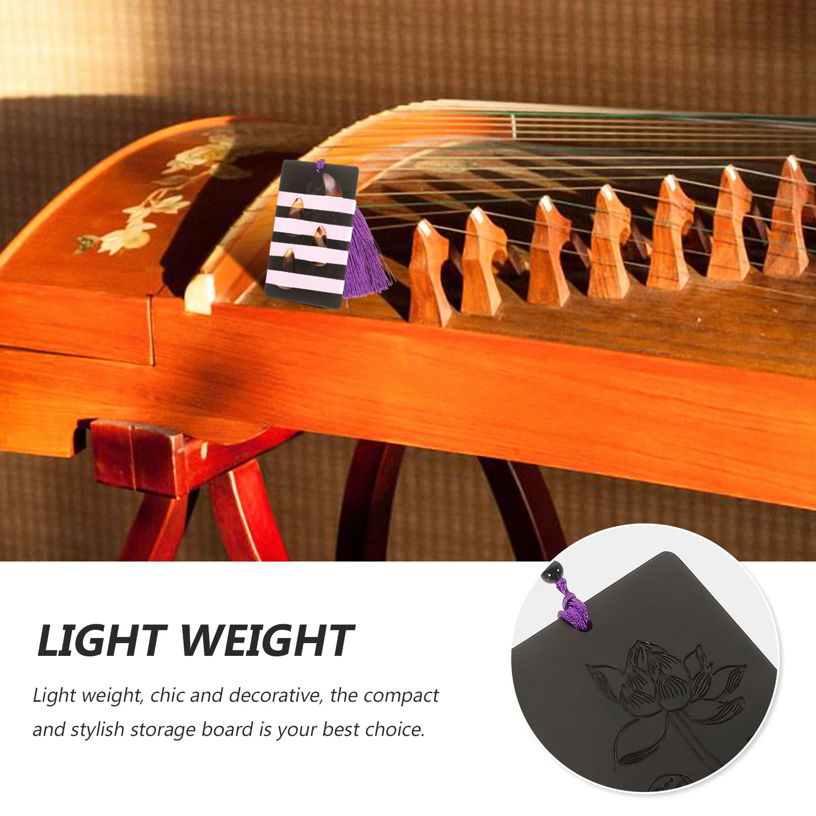 

1Pcs Guzheng Pick Storage Board Sandalwood Compact Durable Nail Pick Holder for Guzheng Pipa Accessories Wrapped Nail Card
