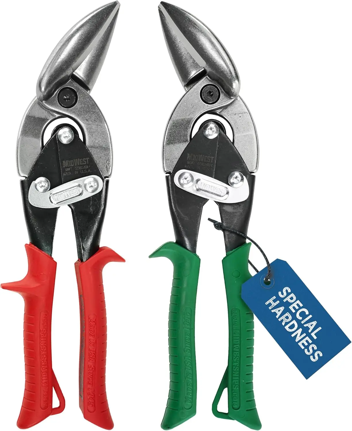 Aviation Snip Left Right Cut Offset Stainless Steel Shears with Forged Blade & Comfort Grips