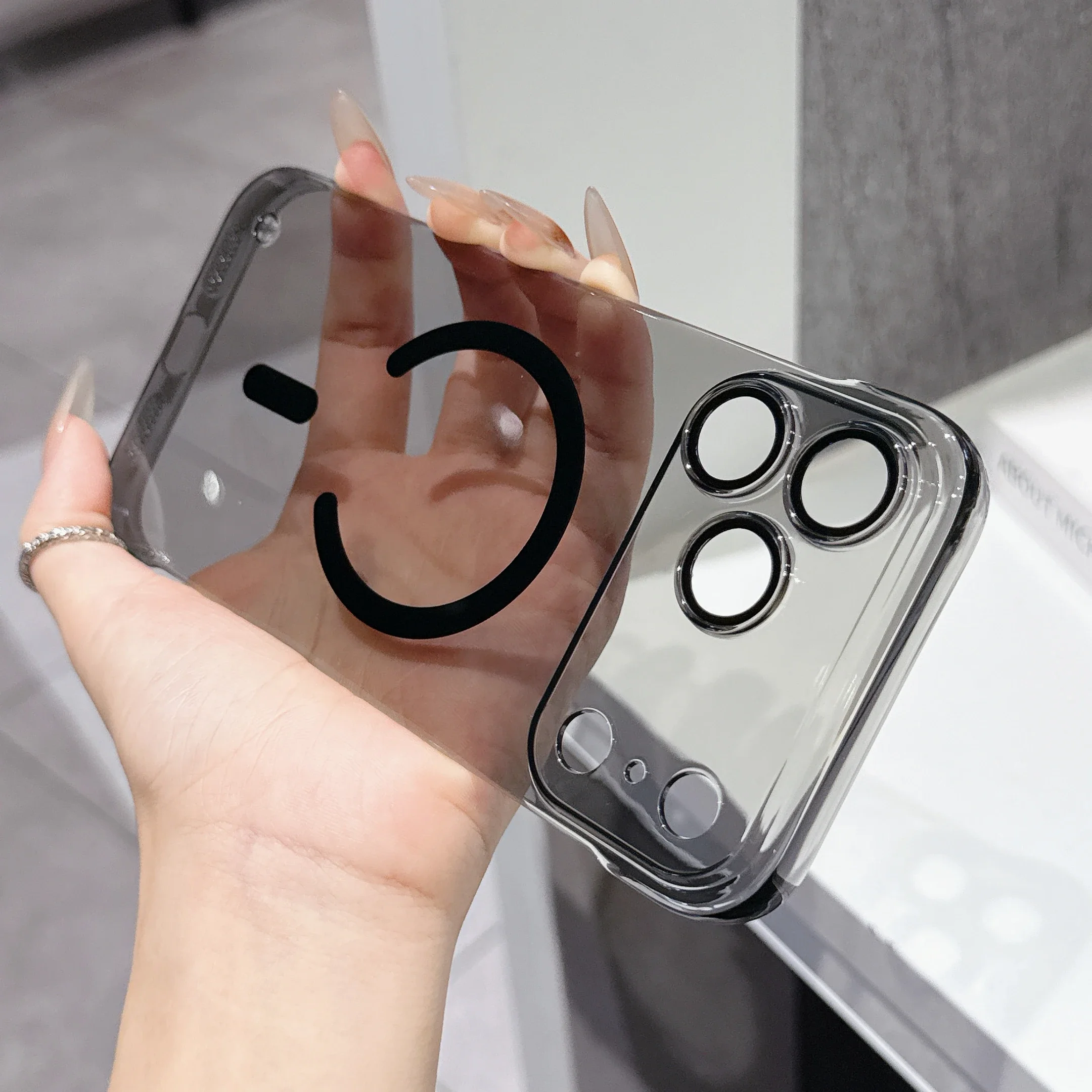 

Роскошный тонкий матовый прозрачный безрамный чехол для Magsafe для iPhone 17 Air 16 15 14 Plus 13 12 11 Pro Max с магнитом и беспроводной зарядкой