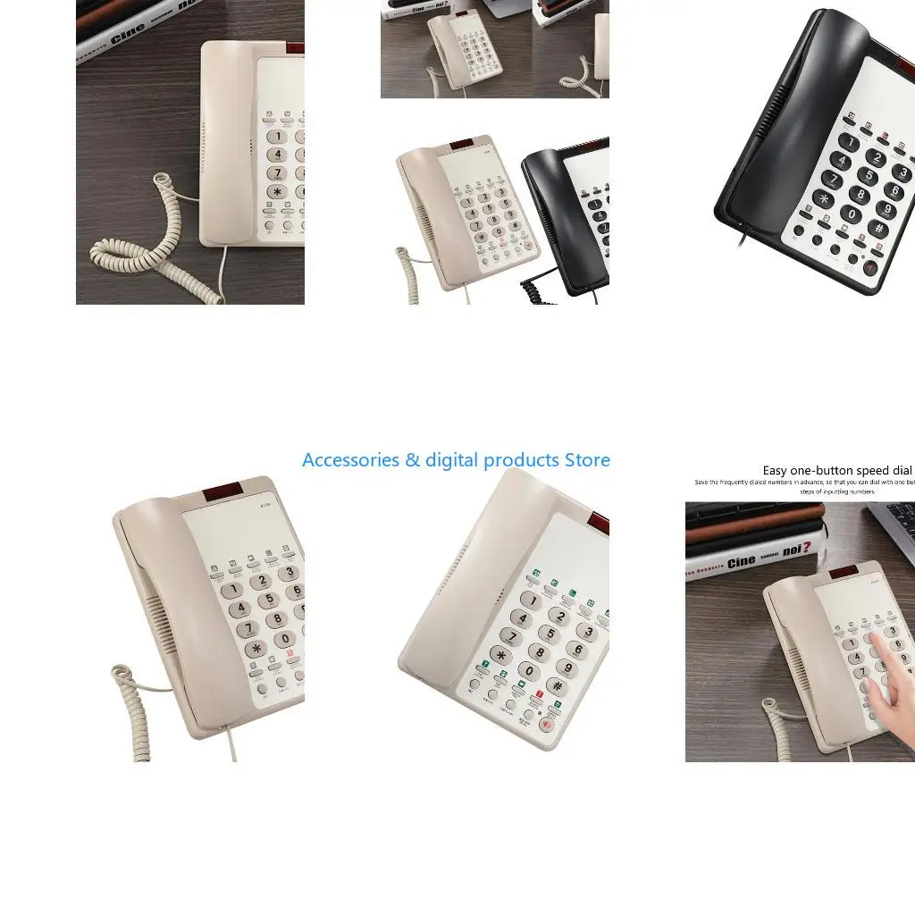 77JD B188B Hotel Corded Telephone Desktop Wall Mountable Fixed Landline Phone for Front Desk Service in Hotels