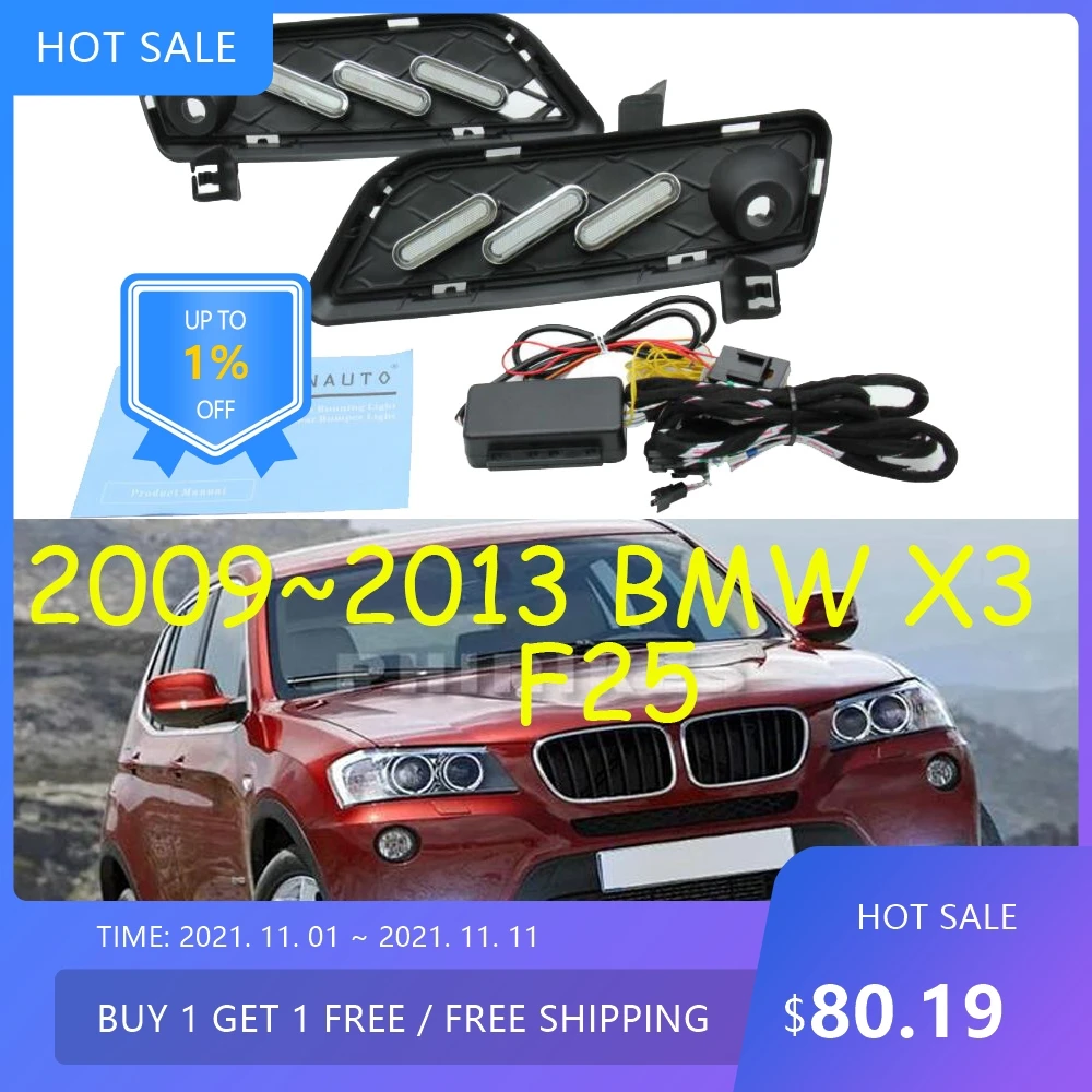

Фара в стиле авто для BMW X3, дневная фара F25 2009 ~ 2013y, автоаксессуары, светодиодная фара для BMW X3, противотуманная фара