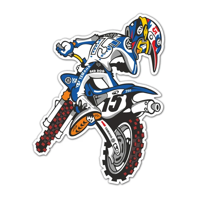 Adesivo de carro de motocross, decorações automáticas no para-choque, janela traseira, capacete de laptop, à prova d'água e protetor solar, decalque d