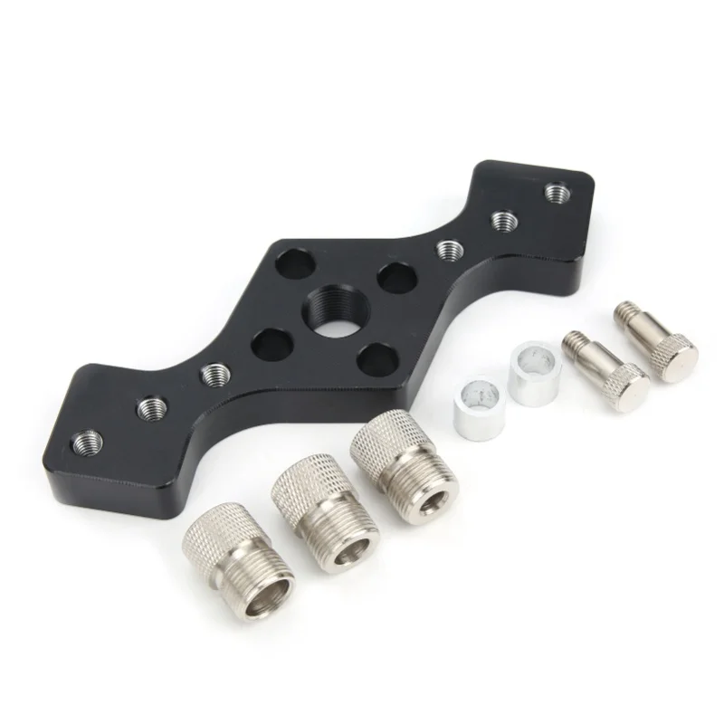 

Woodworking Straight Hole Punch Locator Black Positioner Aluminum Alloy Drilling Tool