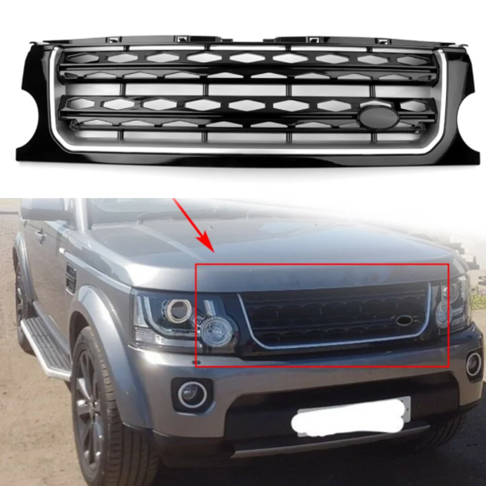 

Car Front Grille Upper Radiator Grill Exterior Racing Grills Mesh Grid Front Bumper For Land Rover Discovery LR3 2005 2006-2009