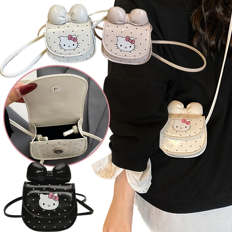 

Sanrio Hello Kitty Crossbody Bag Cartoon Girls Fashion Handbags Kawaii Women Anime Purses Shoulder Phone Purse Shopping Bag Gift