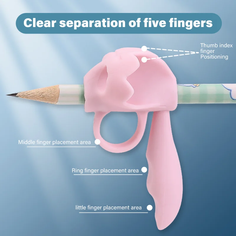 Porte-crayon à trois doigts pour enfants, stylo d'apprentissage de la pratique, manchon d'aide à la posture, dispositif de ration, outils d'écriture pour enfants