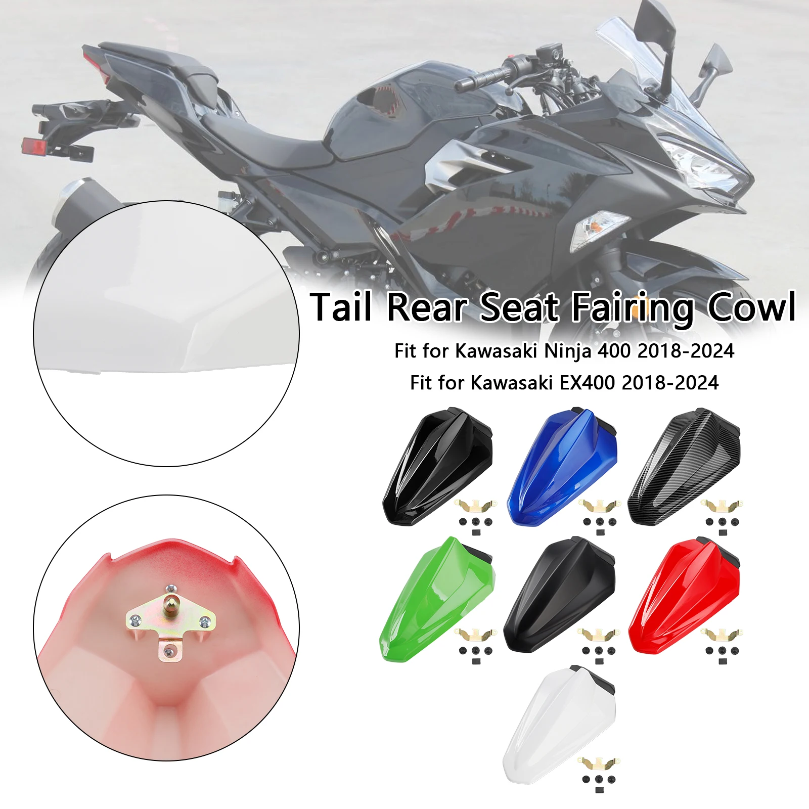 

Topteng Racing Tail Rear Seat Fairing Cowl For Kawasaki Ninja 400 EX400 2018-2024