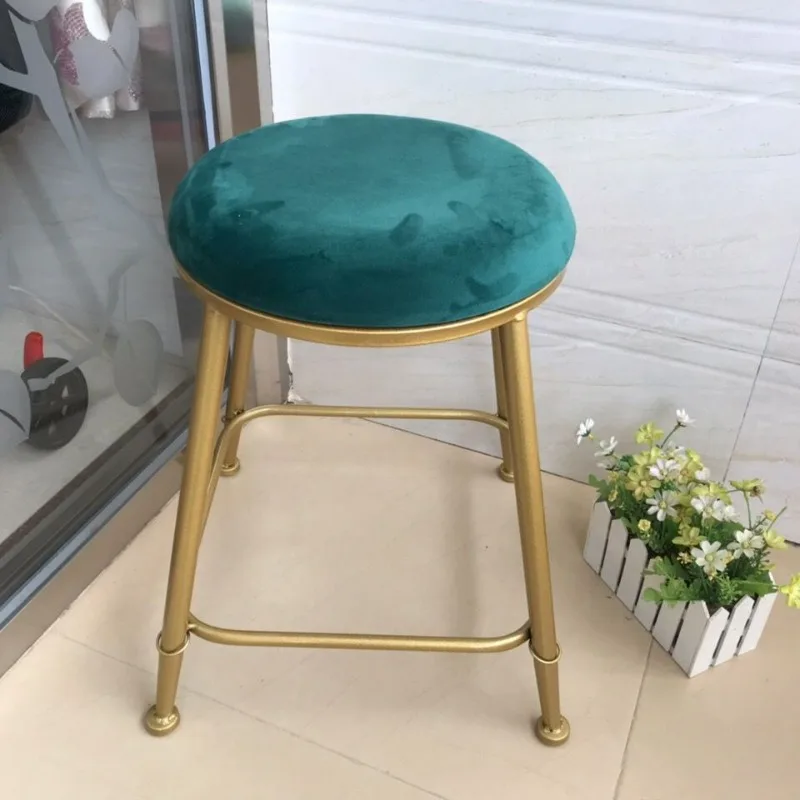 

Modern minimalist bedroom dressing stool home chair bar stool makeup stool girl nail stools small round vanity stool Living Room