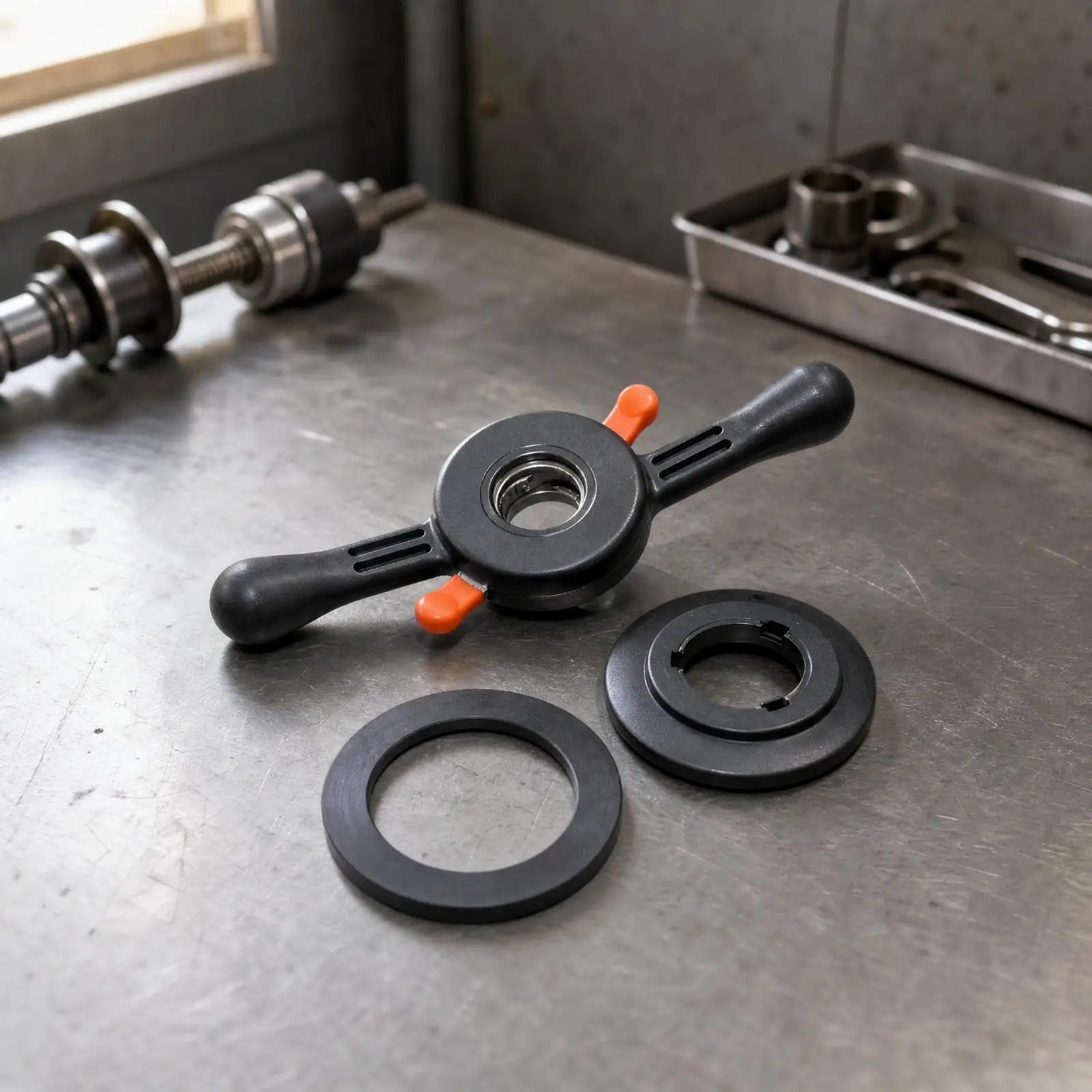 Tire Balancing Machine Spindle Nut Hand Clamp with Ergonomic Grips for Wheel Securing Tool - view 4