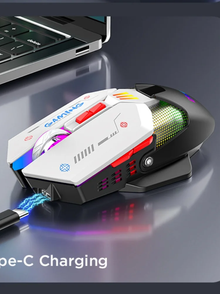 2024 New Dual-Mode Game Mouse Full Speed Mechanical Rgb Macro Definition 450ma Battery Esports Game Computer Accessories