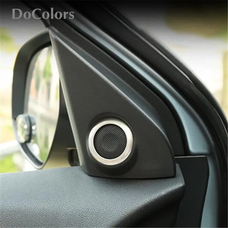 DoColors 2pcs/set interior audio speaker decoration trim cover ring sticker case for MITSUBISHI ASX Outlander 2013-2018